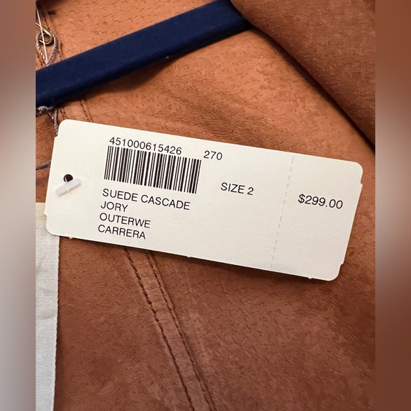 Chicos size 2 (Large) Suede Cascade Jory Jacket open front, NWT - Picture 6 of 9